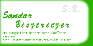 sandor bisztriczer business card